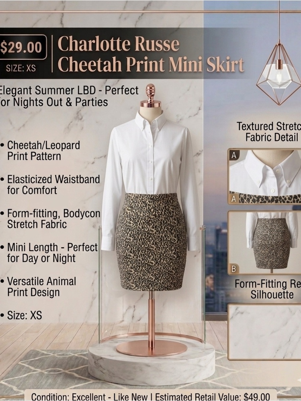 Charlotte Russe Brown Leopard Print Mini Skirt
